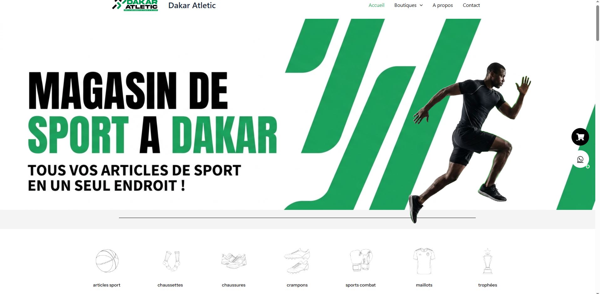 Aperçu du site Dakar Atletic